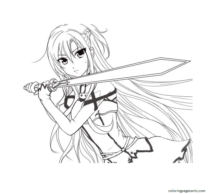 Desenhos de Asuna Para Colorir 10