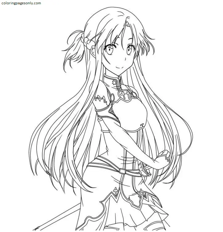 Desenhos de Asuna Para Colorir 2