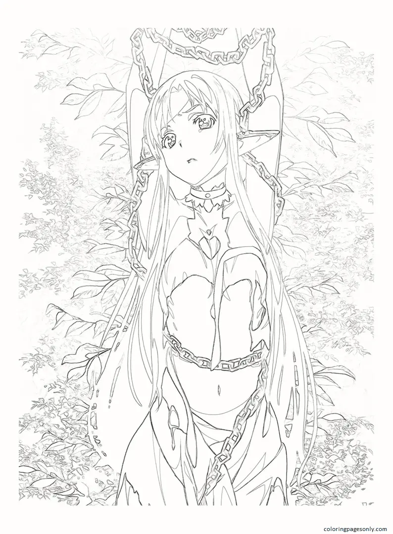 Desenhos de Asuna Para Colorir 8