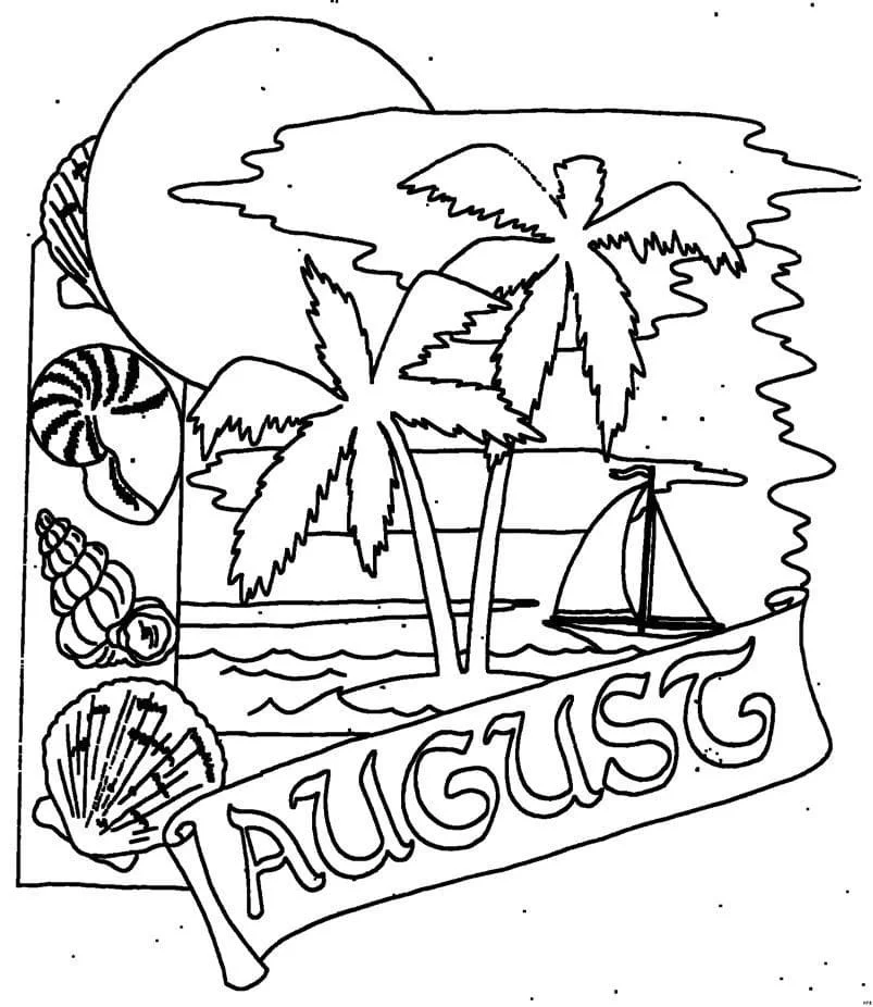Desenhos de Agosto Para Colorir