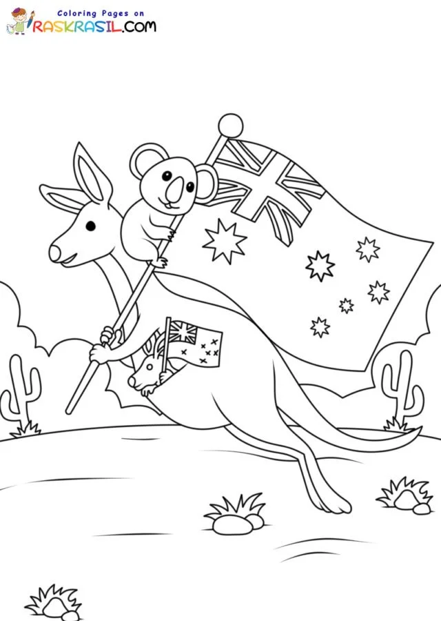 Desenhos de Australia Para Colorir 3