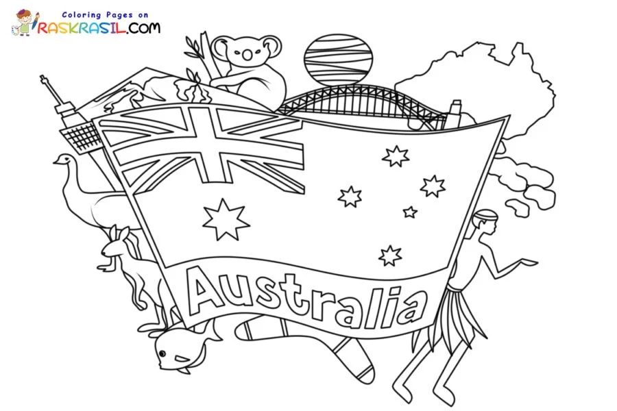 Desenhos de Australia Para Colorir 30