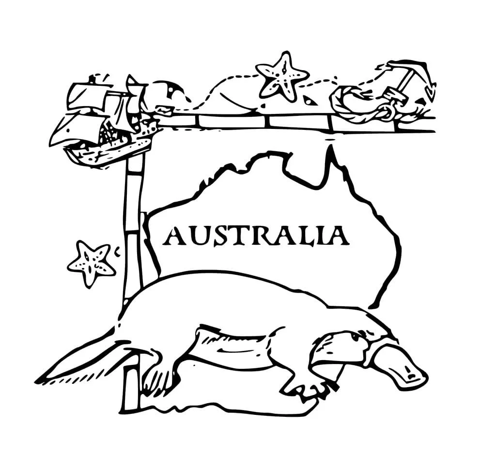 Desenhos de Australia Para Colorir 7
