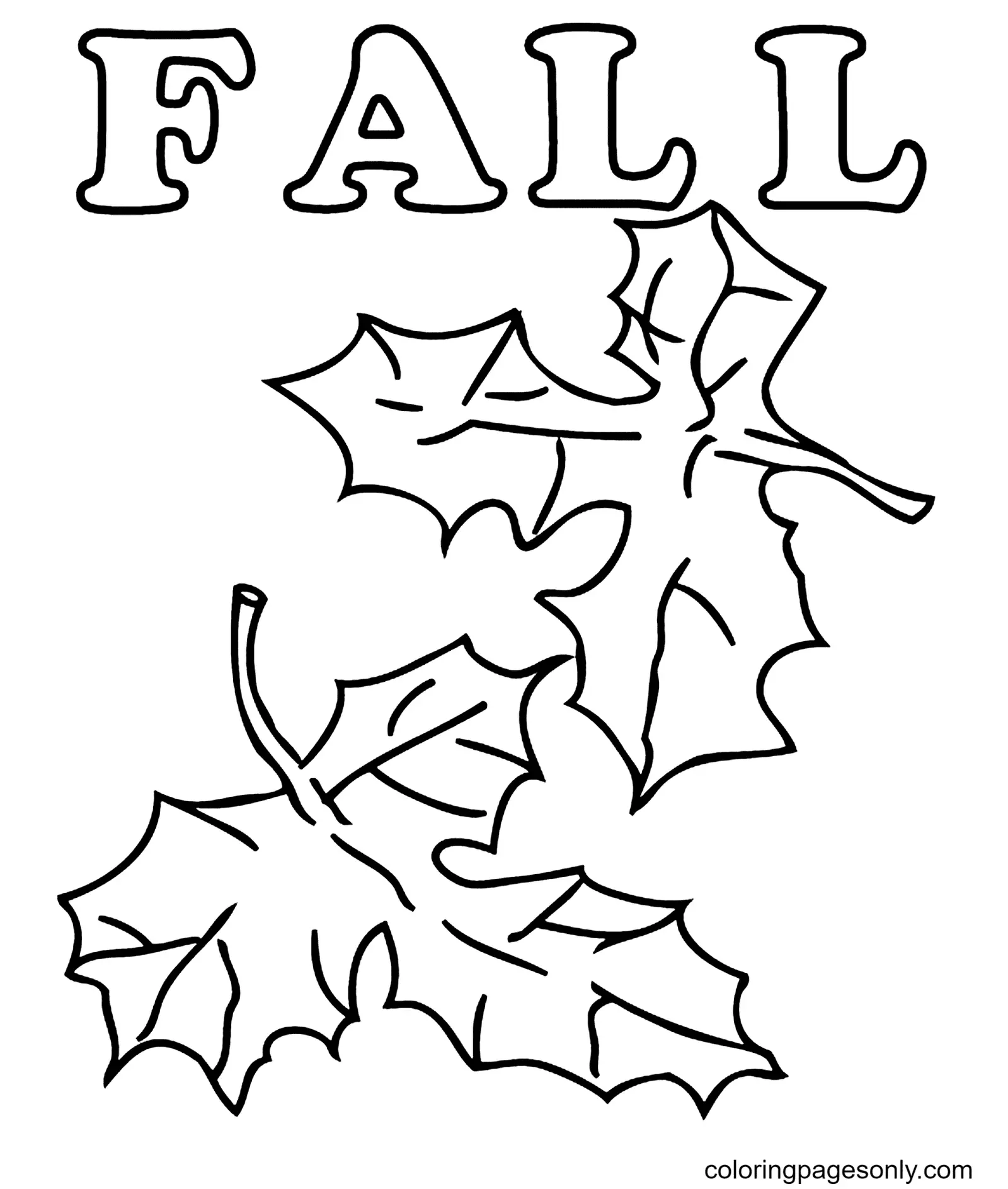 Desenhos de Folhas de Outono Para Colorir 10