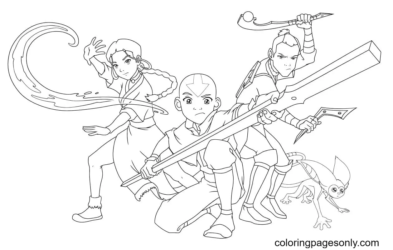 Desenhos de Avatar A Lenda de Aang Para Colorir 20