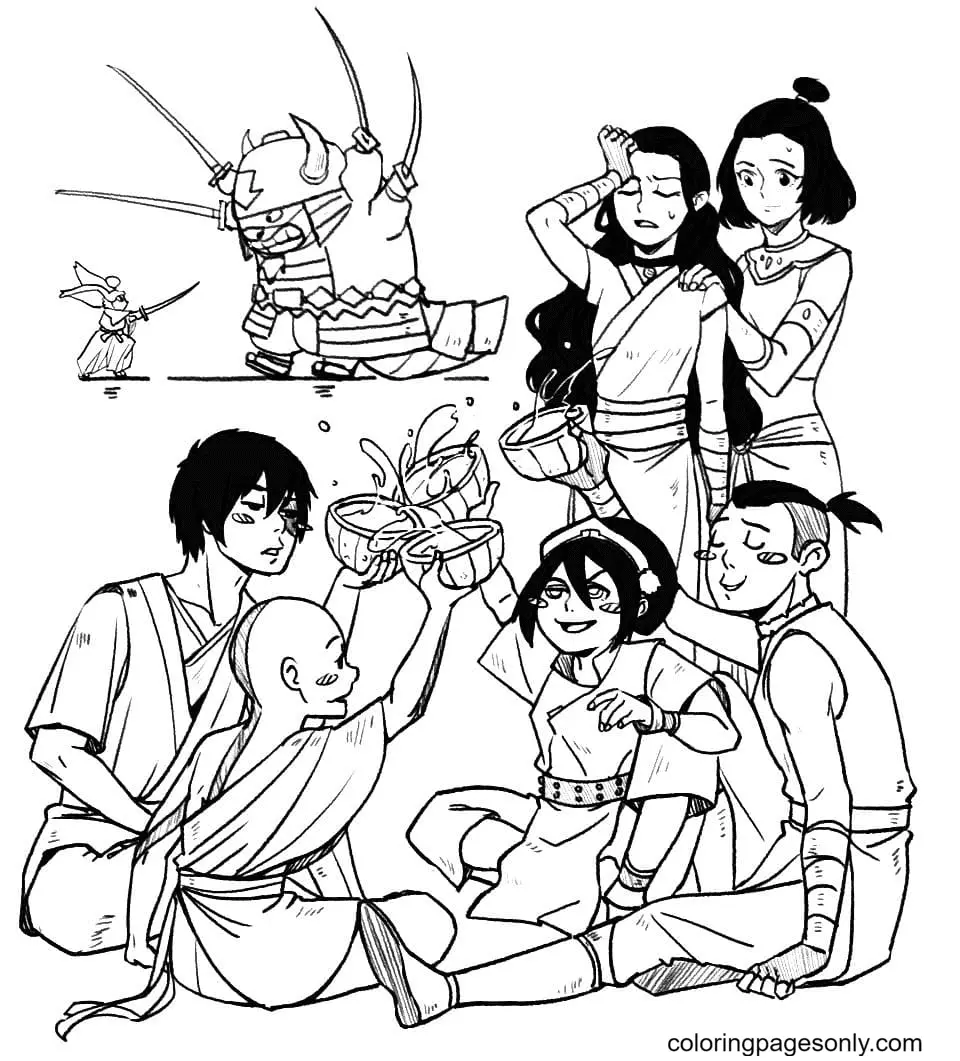 Desenhos de Avatar A Lenda de Aang Para Colorir 60