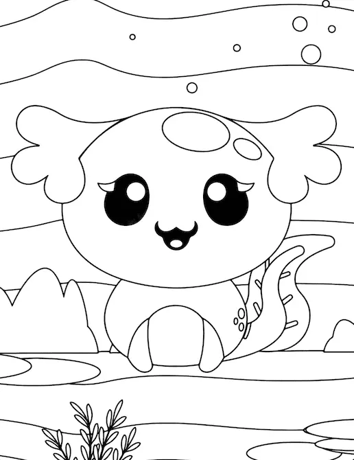 Axolotl Para Colorear 43