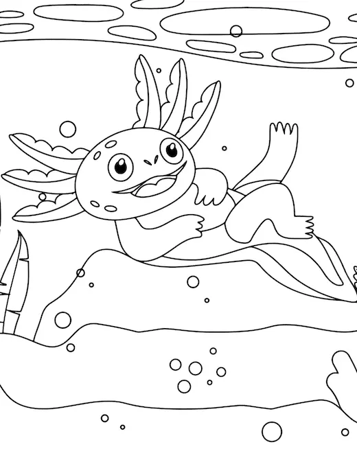Axolotl Para Colorear