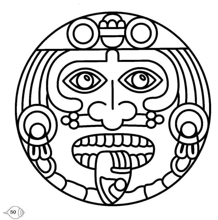 Desenhos de Calendario Asteca Para Colorir 2