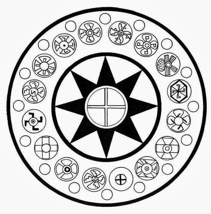 Desenhos de Calendario Asteca Para Colorir 4