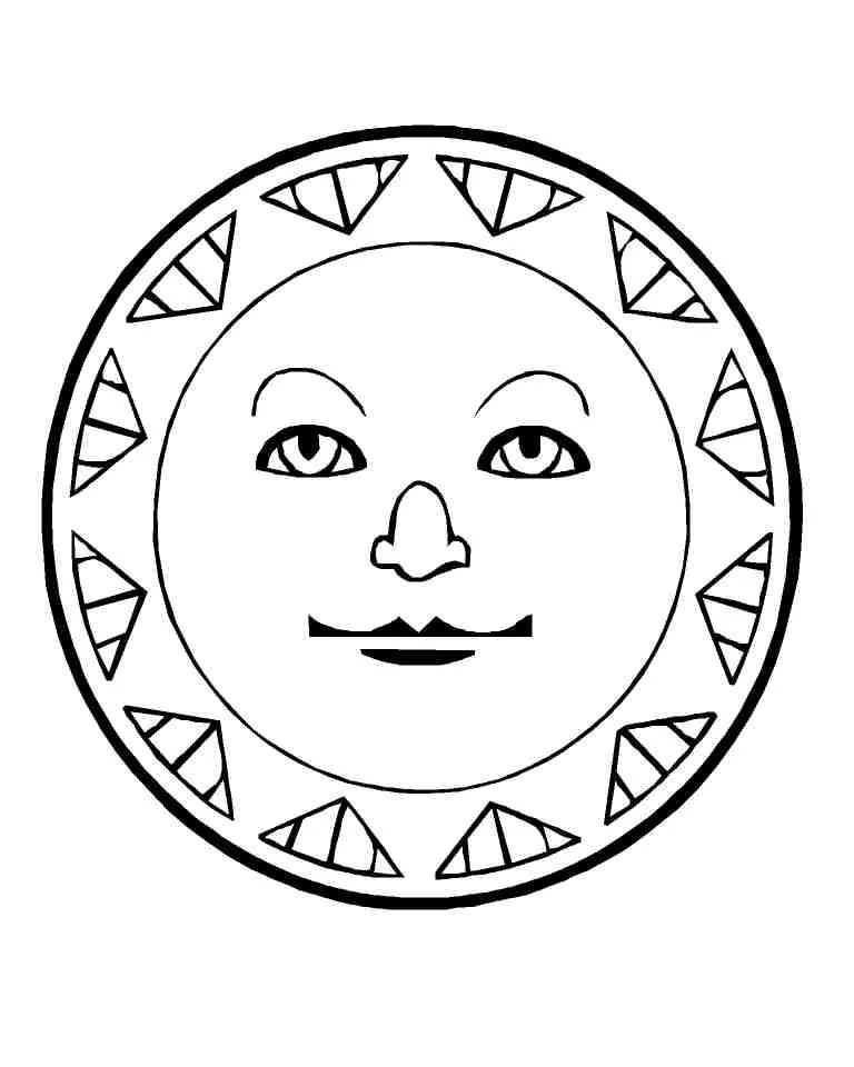 Desenhos de Calendario Asteca Para Colorir 7