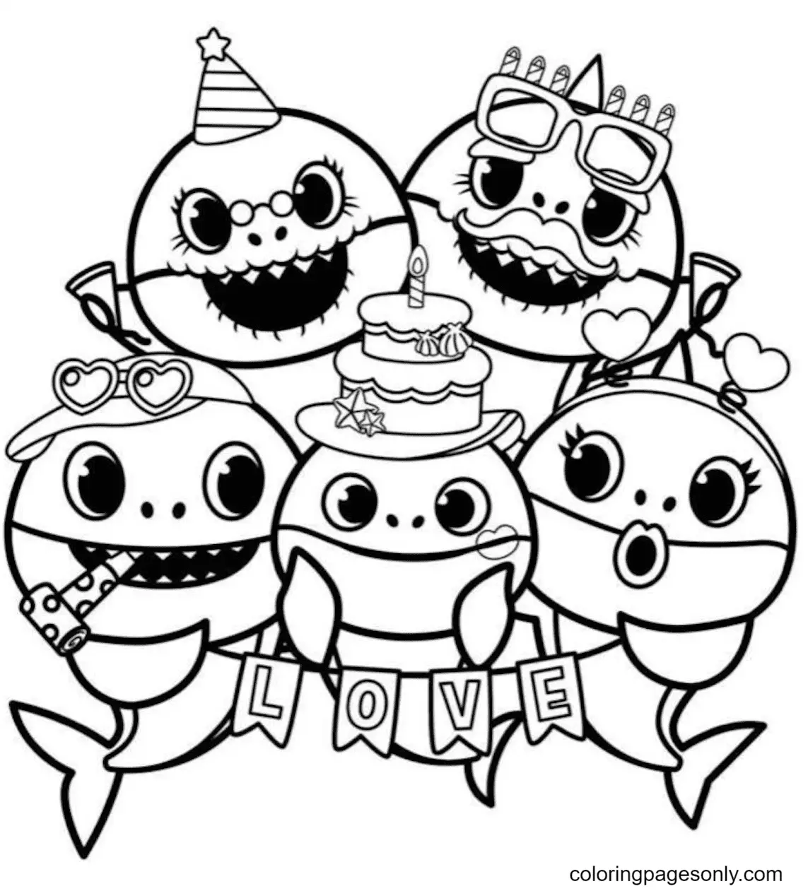 Baby Shark Coloring Pages 4