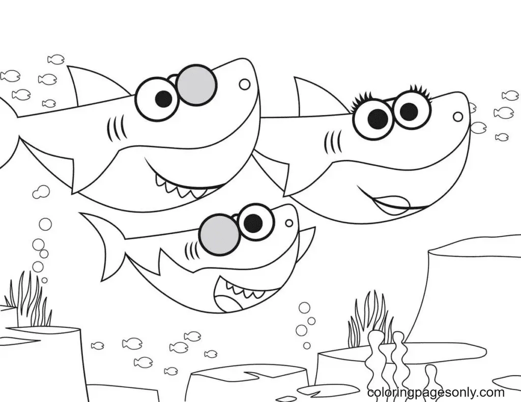 Desenhos de Bebe Tubarao Para Colorir 56