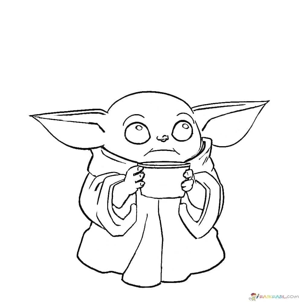 Desenhos de Baby Yoda Para Colorir 11