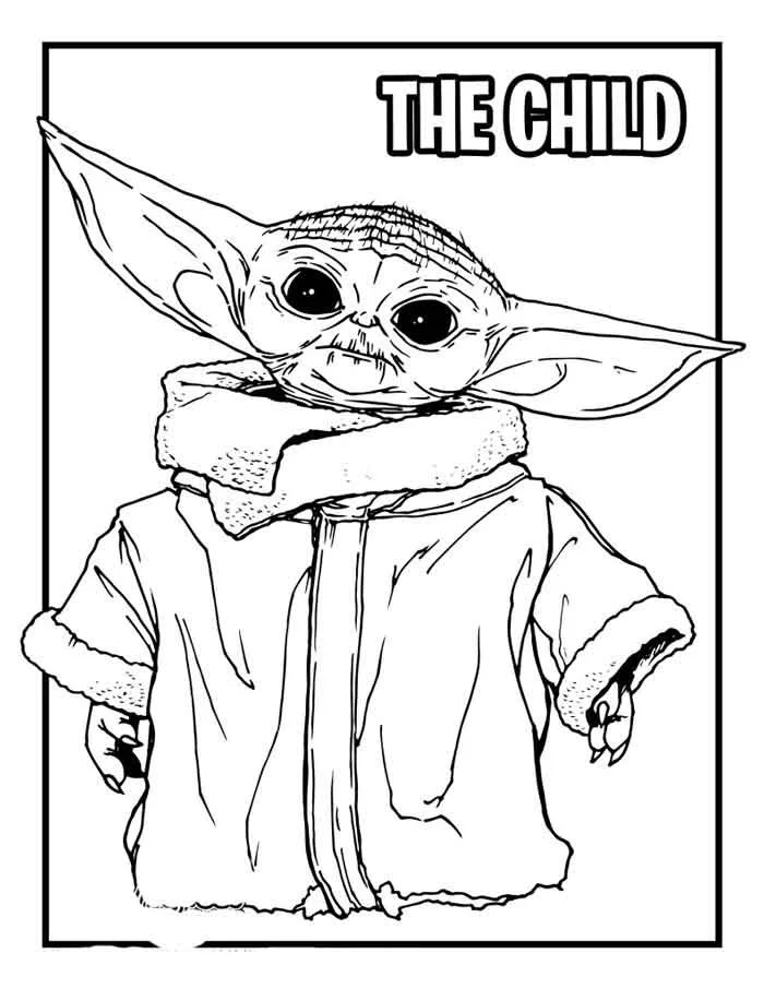 Desenhos de Baby Yoda Para Colorir 18