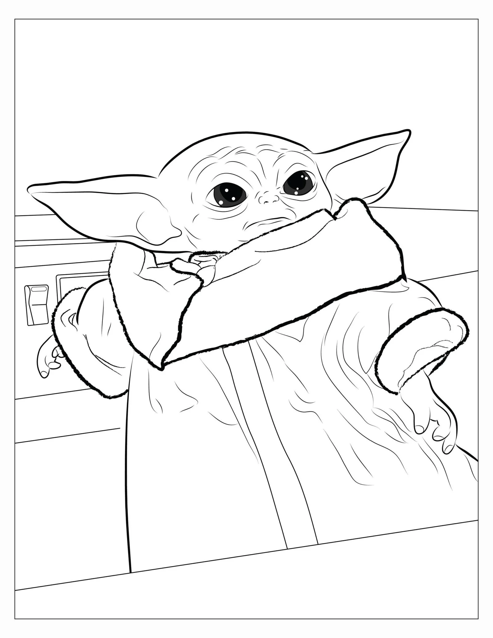 Desenhos de Baby Yoda Para Colorir 19