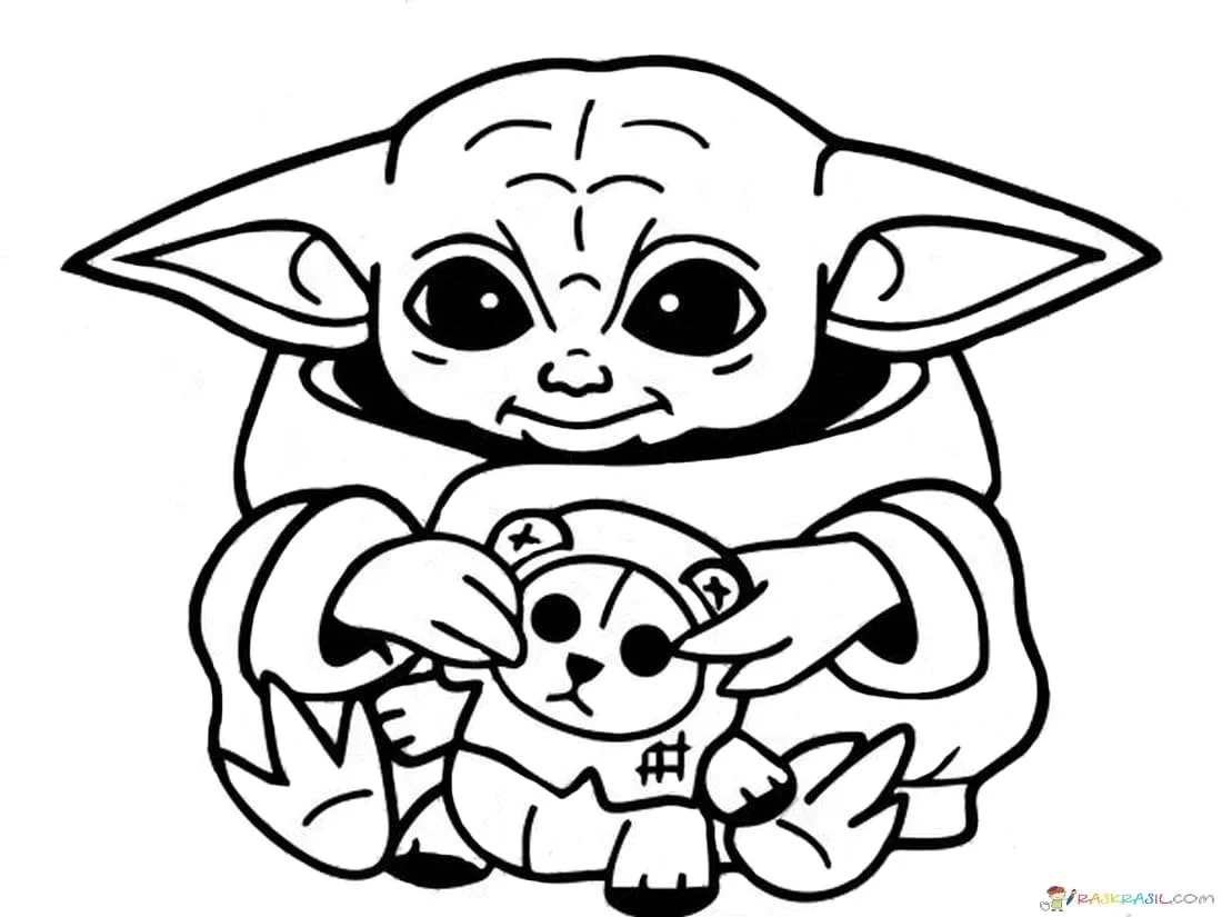 Desenhos de Baby Yoda Para Colorir 2