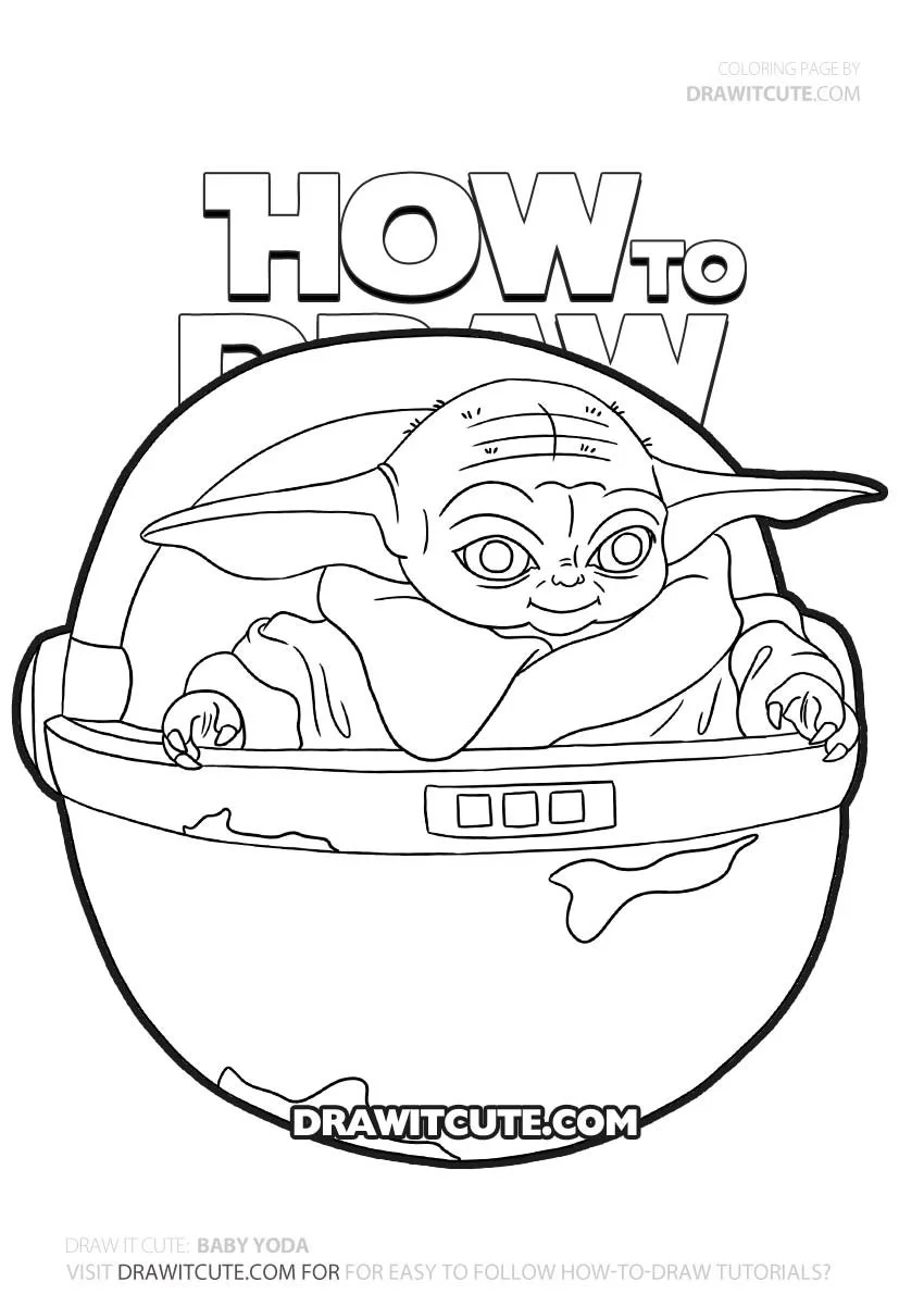 Desenhos de Baby Yoda Para Colorir 38