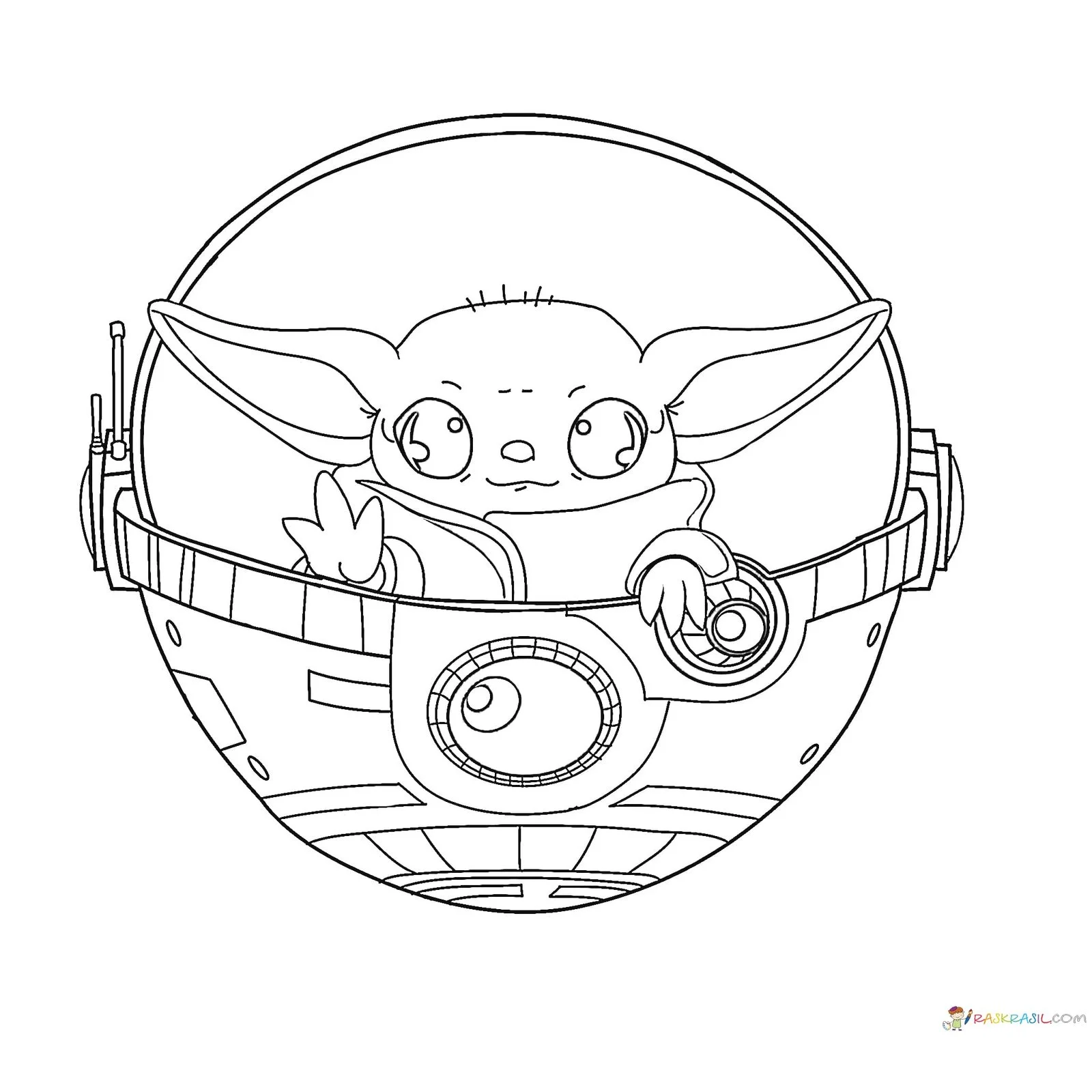 Desenhos de Baby Yoda Para Colorir 5