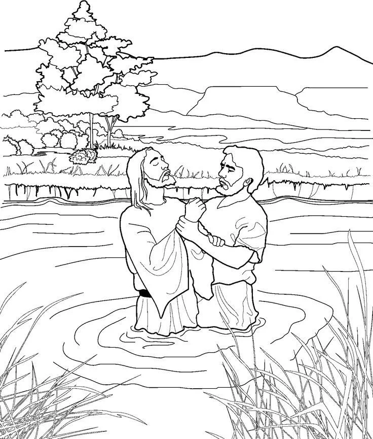 Baptism Coloring Pages 6