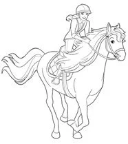 Barbie Horse Coloring Pages 11