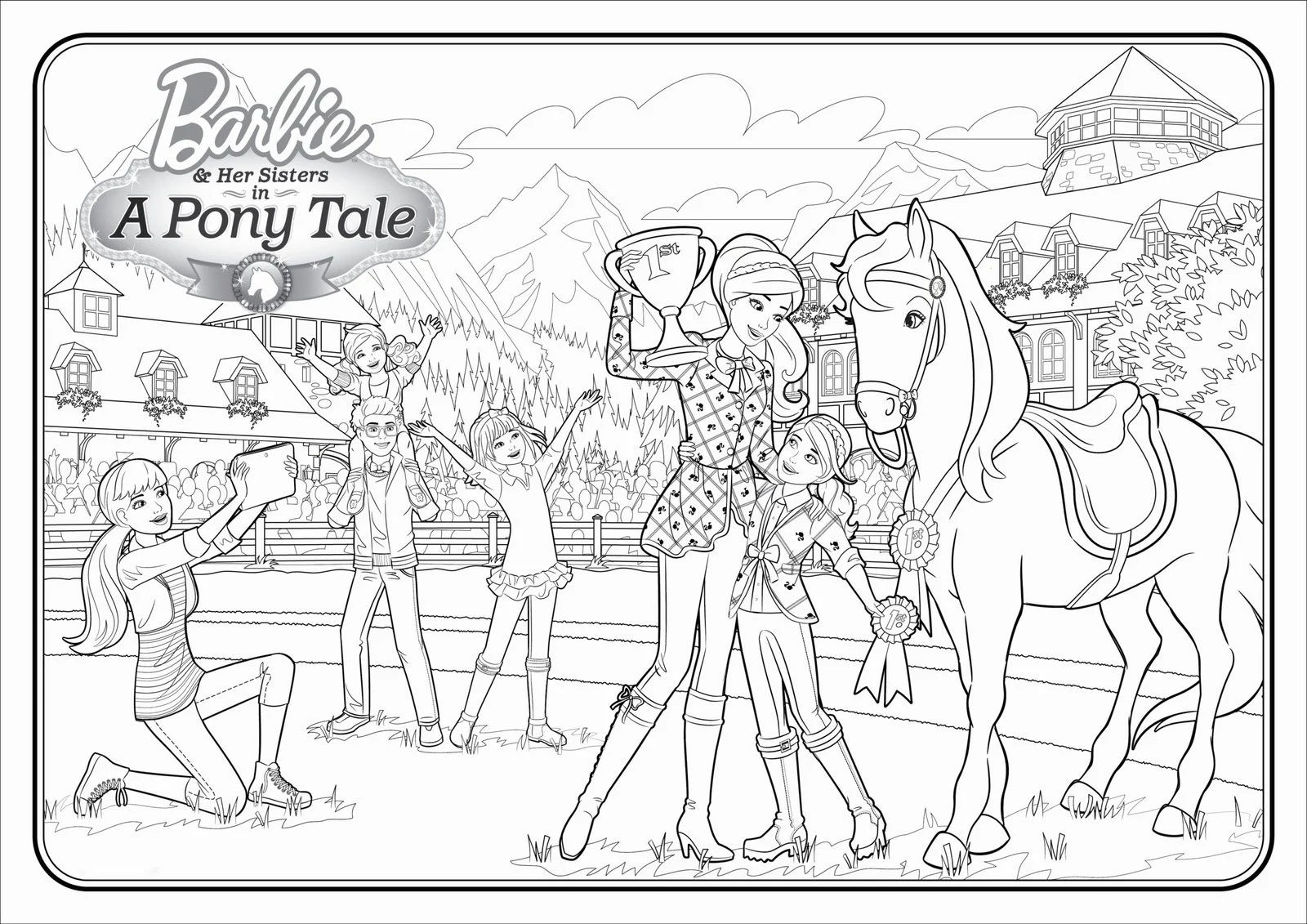 Barbie Horse Coloring Pages 12
