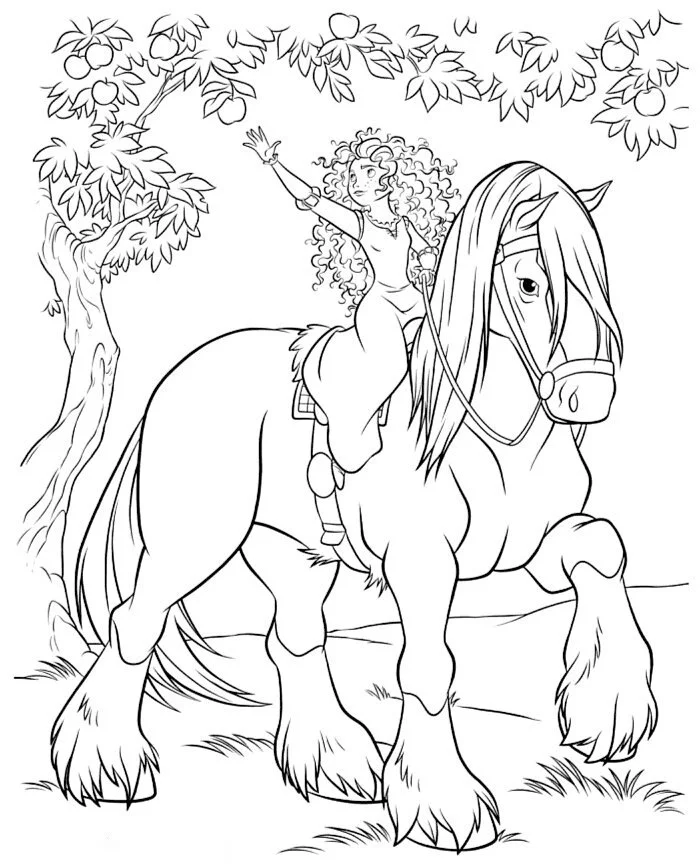 Barbie Horse Coloring Pages 14
