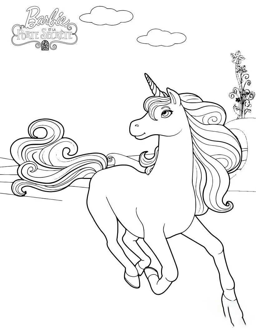 Barbie Horse Coloring Pages 2