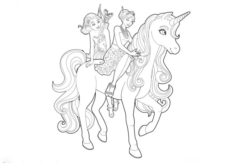Barbie Horse Coloring Pages 20