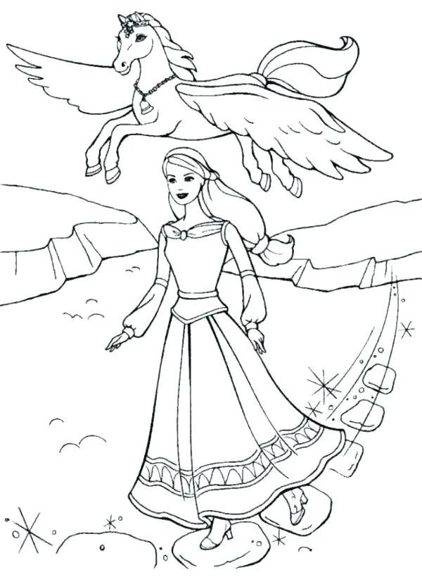Barbie Horse Coloring Pages 24