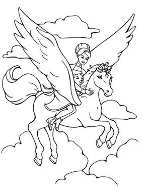 Barbie Horse Coloring Pages 29