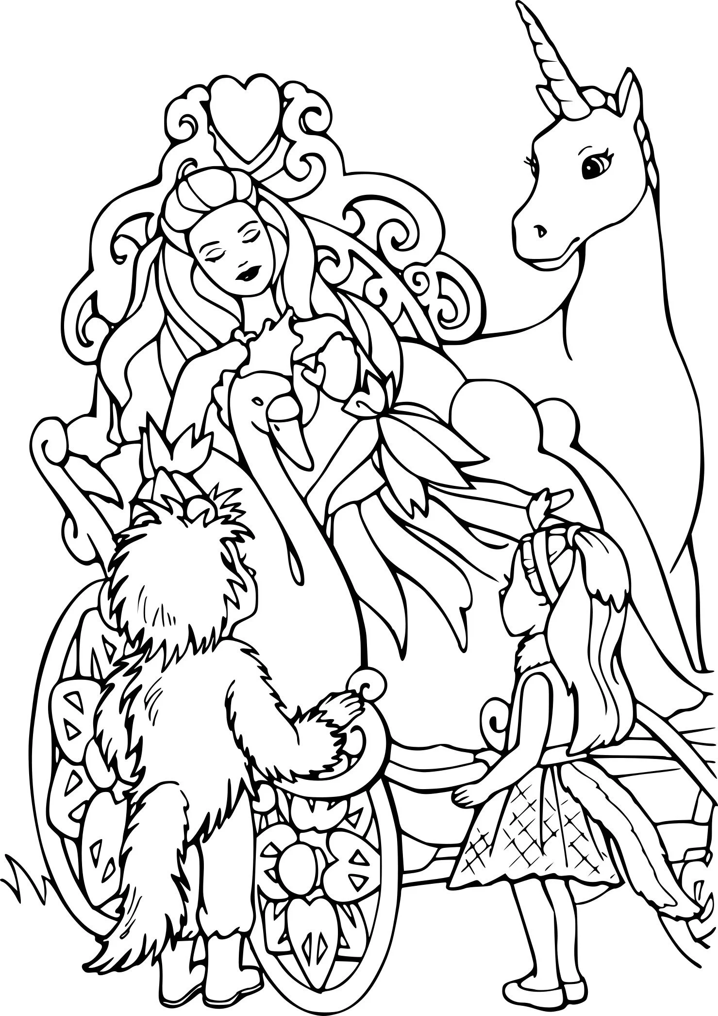 Barbie Horse Coloring Pages 3