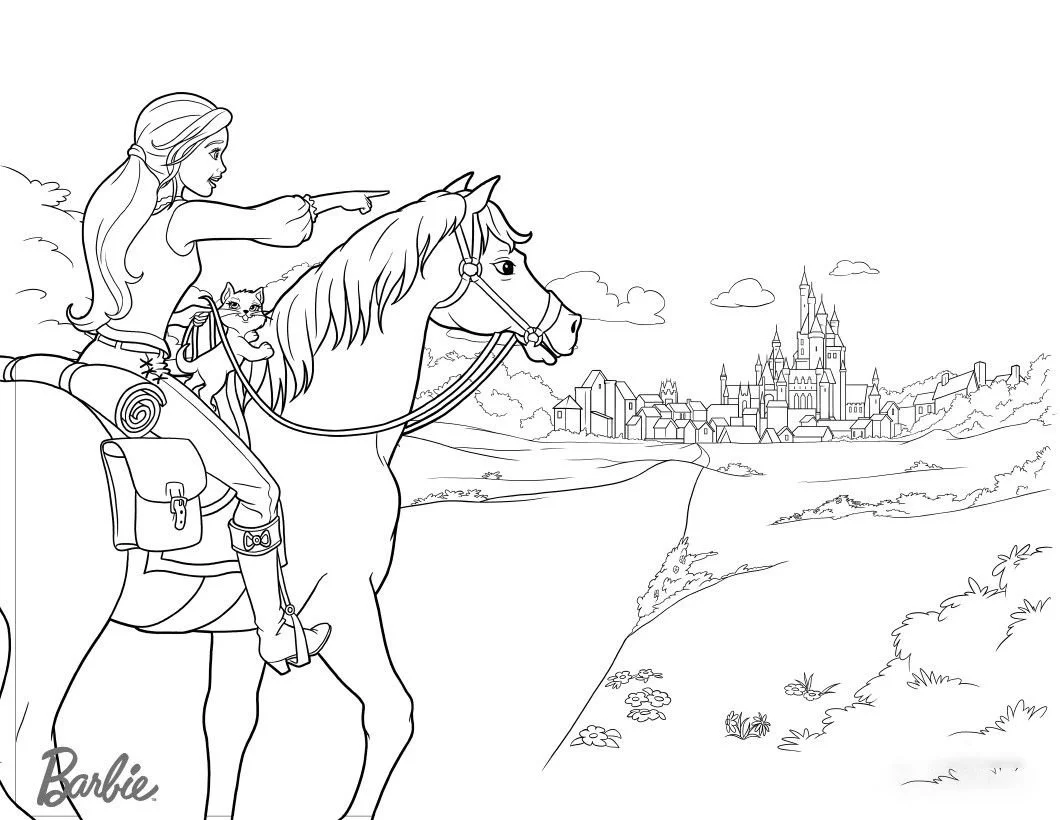 Barbie Horse Coloring Pages 40