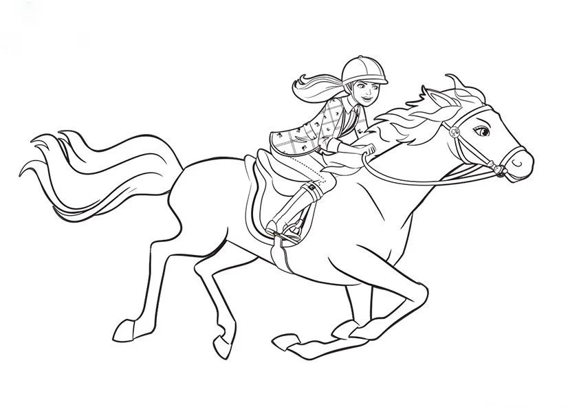 Barbie Horse Coloring Pages 5