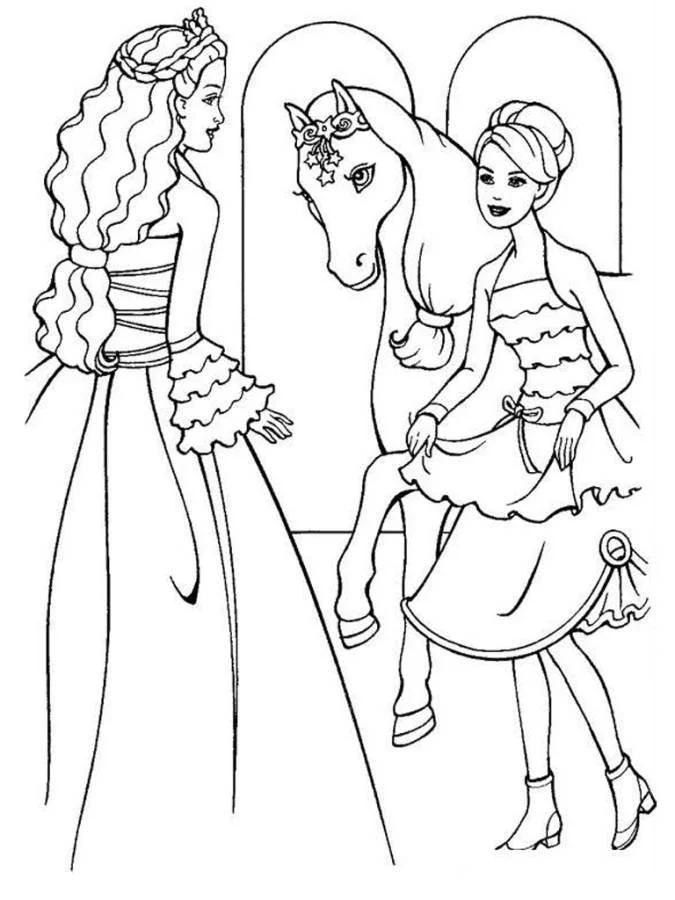 Barbie Horse Coloring Pages 51