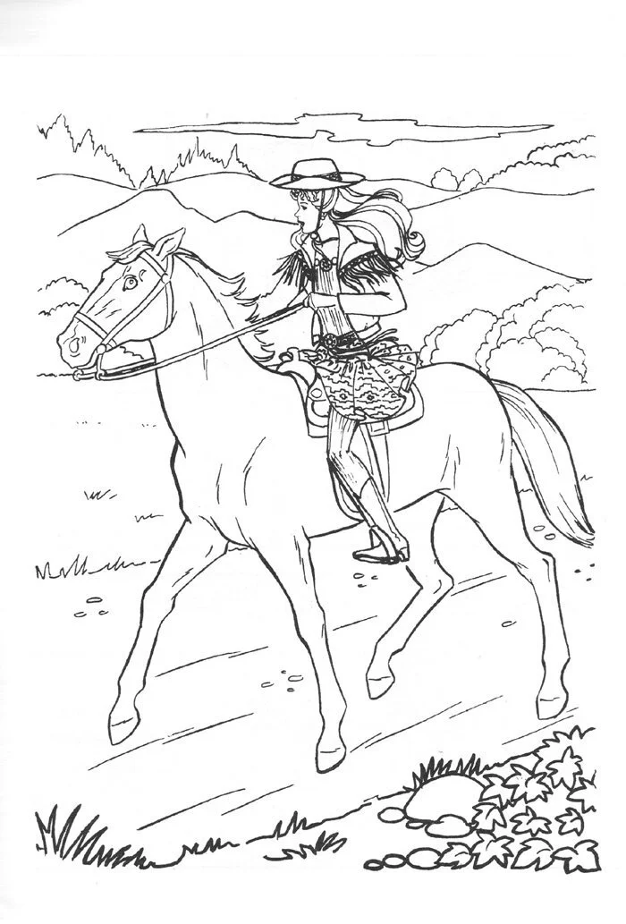 Barbie Horse Coloring Pages 56