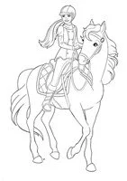 Barbie Horse Coloring Pages 6