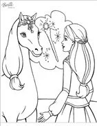 Barbie Horse Coloring Pages 9