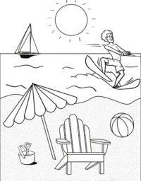 Desenhos de Bola de Praia Para Colorir 105