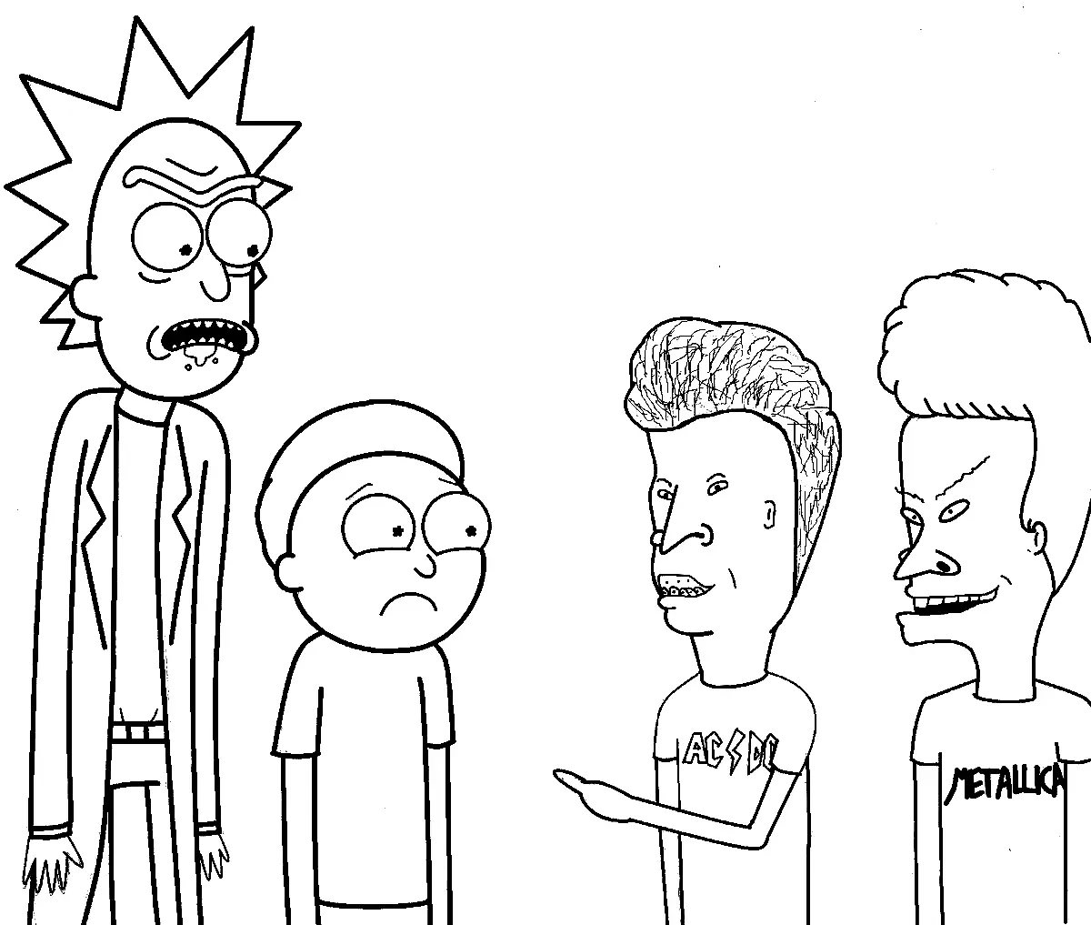 Beavis and Butt Head Do the Universe Coloring Pages 11