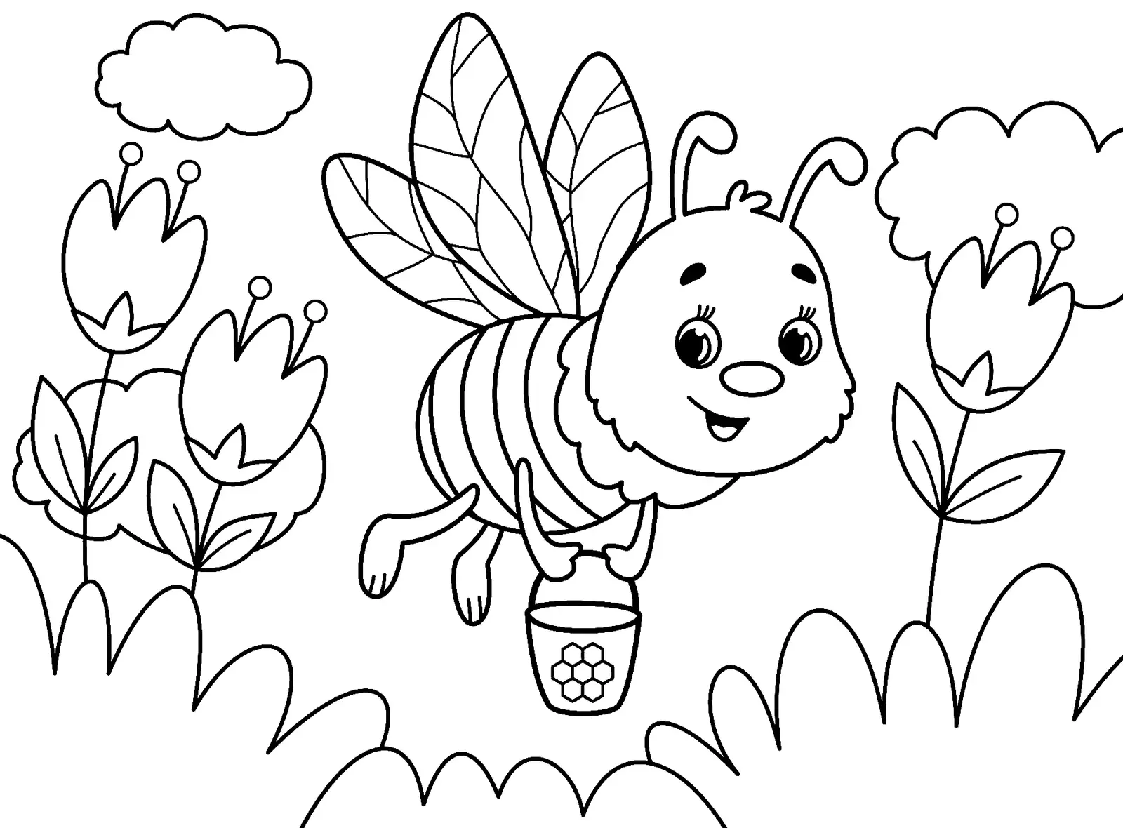 Desenhos de Abelhas Para Colorir 5