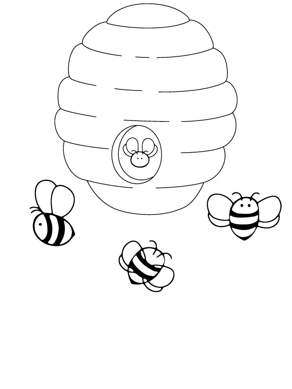 Beehive Coloring Pages 3