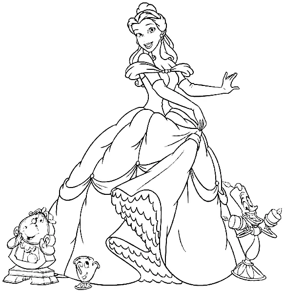 Belle Coloring Pages 5