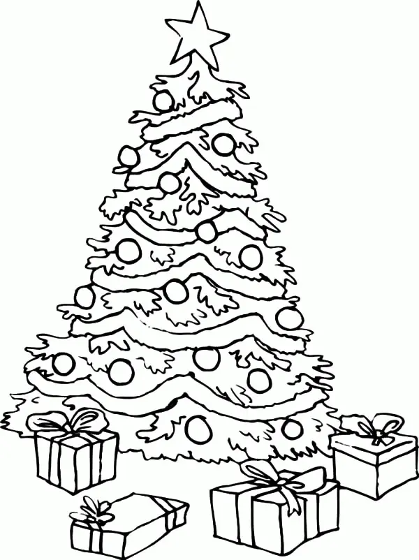 Große Weihnachtsbaum Ausmalbilder 1