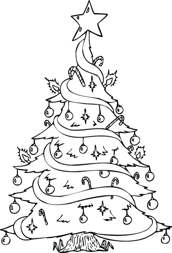 Große Weihnachtsbaum Ausmalbilder 10