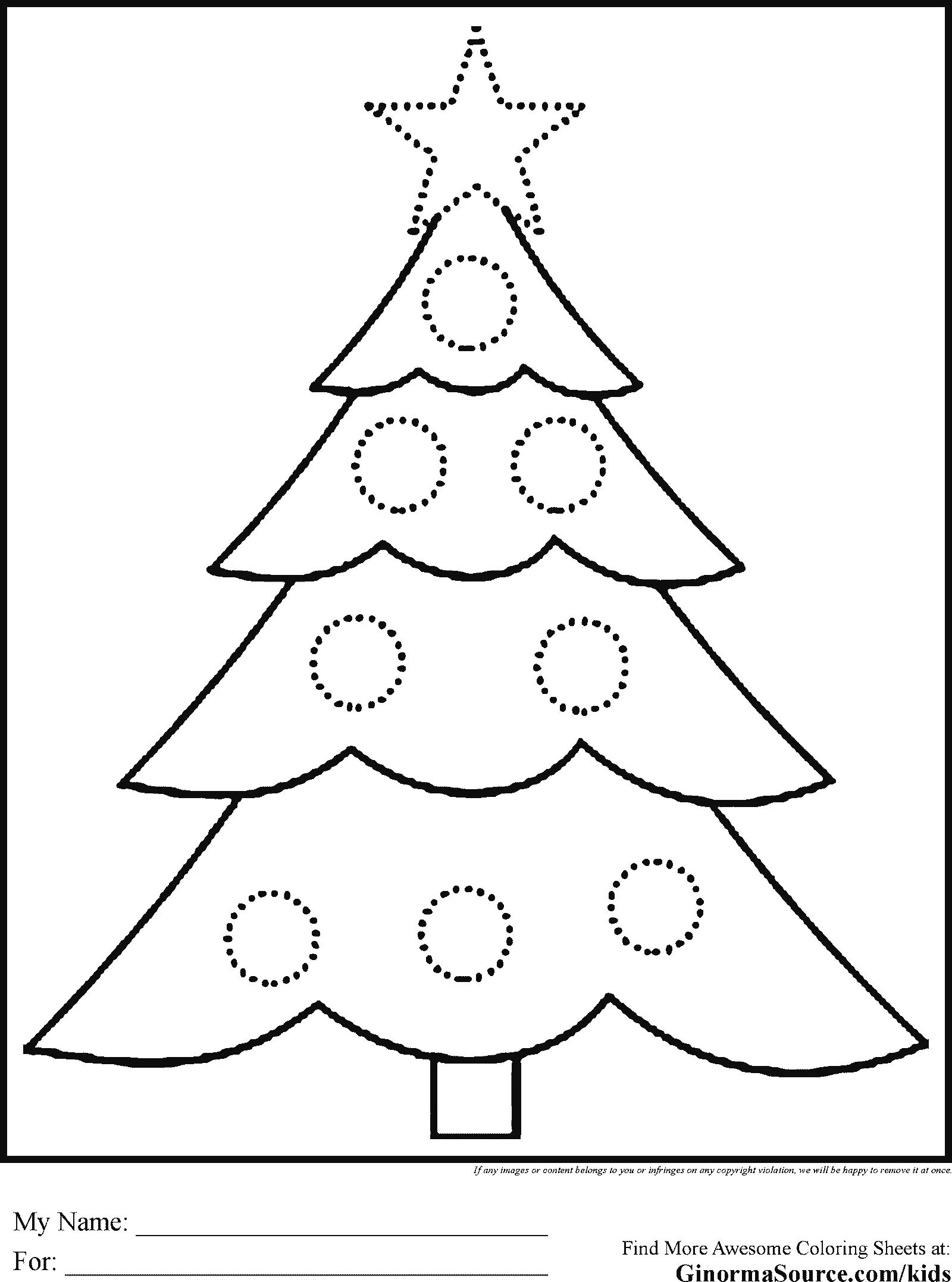 Große Weihnachtsbaum Ausmalbilder 5