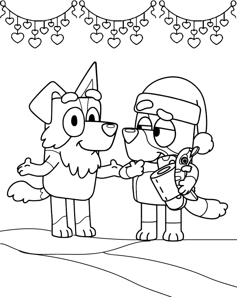 Bluey Valentines Coloring Pages 6