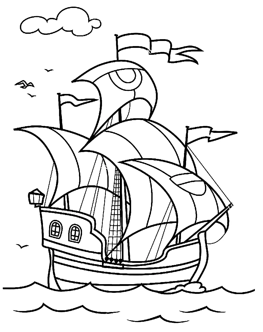 Boat Coloring Pages 12