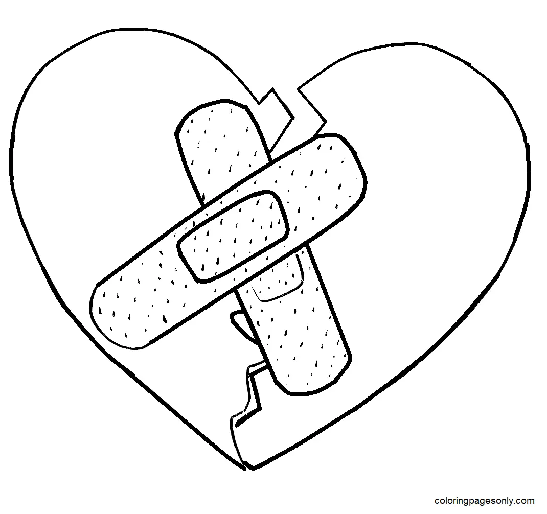 Broken Hearts Coloring Pages 11