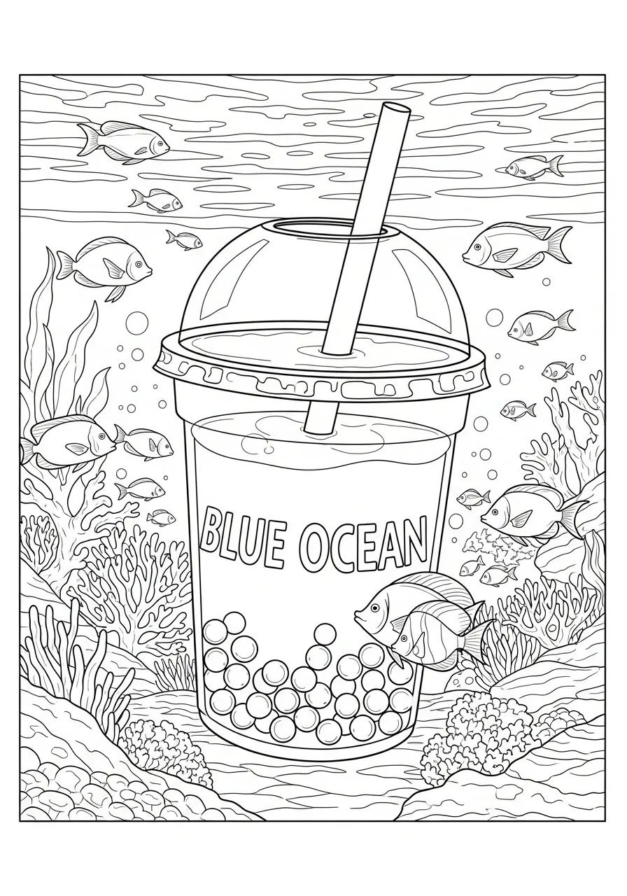 Te de burbujas Para Colorear 12